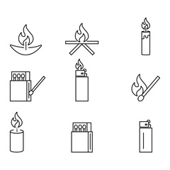 Simple lighter line icons set.  lighter   icon vector illustration for web site or mobile app.