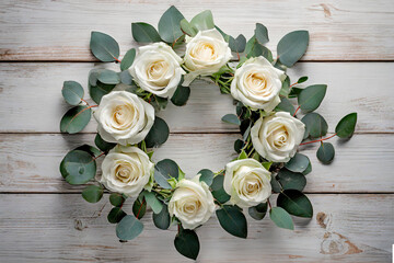 wreath garland of white roses