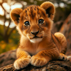 Obraz premium baby lion portrait