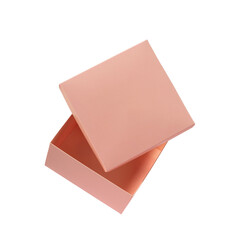 An open levitating box for a gift on a white background