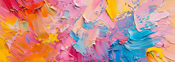 Fresque peinture rose et bleue, art abstrait texturé
