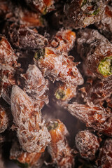 Pine buds healthy diet. A pile of pine buds