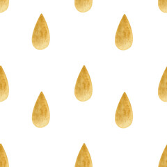 Yellow watercolor drops, rain pattern on a white background. Confetti red and yellow 
