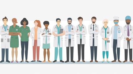 illustration of a wide range of healthcare professionals and patients