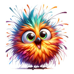 Naklejka premium Funny Birds Watercolor Clipart illustration PNG ai generated