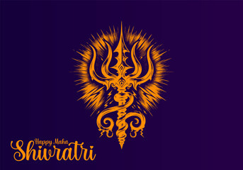 Happy Maha Shivaratri Design and Sketch art vector