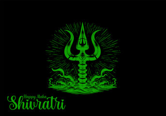 Happy Maha Shivaratri Design and Sketch art vector