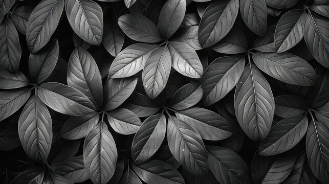 a black and white photo of a bunch of leaves that are all over the place and the leaves are all over the place.