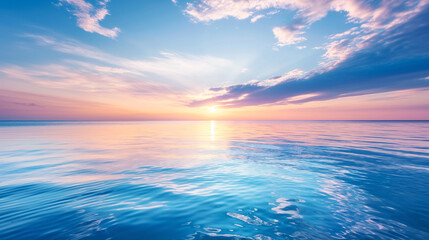 Blue sea in sunset - 750909378