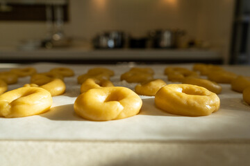 Closeup of the dough made for rosquillas, a traditional dessert made in Spain for Christmas.