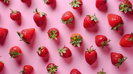 strawberry pink background.