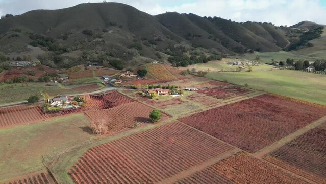Aerial video over Gilroy United States. on a sunny day