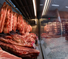 pork in the market showcase