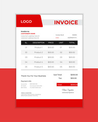Simple invoice template layout