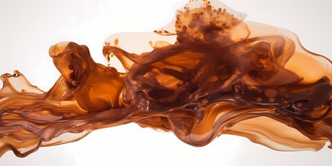 Molten copper and molasses hues merge together, forming an abstract composition that evokes a sense of movement and fluidity. - obrazy, fototapety, plakaty
