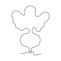 Beet continuous one line drawing. Vector illustration