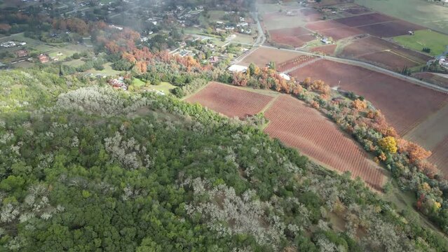 Aerial video over Gilroy United States. on a sunny day