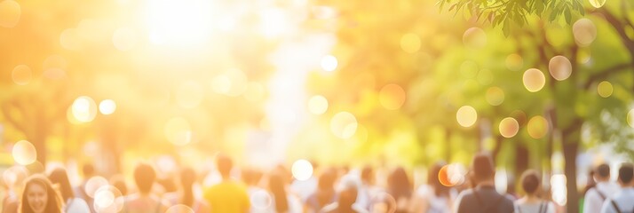 Colorful festival party with people blurred background.