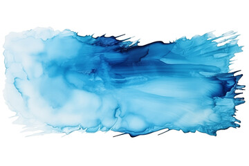Fototapeta na wymiar Hand painted stroke of blue paint brush isolated on white background
