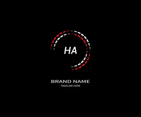 Fototapeta na wymiar HA letter logo Design. Unique attractive creative modern initial HA initial based letter icon logo