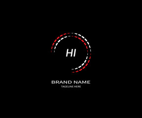 Fototapeta na wymiar HI letter logo Design. Unique attractive creative modern initial HI initial based letter icon logo