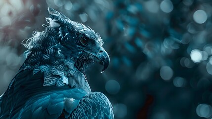 Beautiful ABSTRACT photo, Harpy Eagle concept, contemporary colors and mood social background. Generative AI technology.