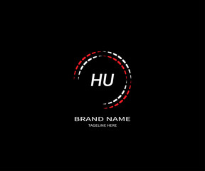 Fototapeta na wymiar HU letter logo Design. Unique attractive creative modern initial HU initial based letter icon logo