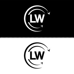 LW letter  logo minimal unique and simple logo design, LW creative modern monogram logo style
