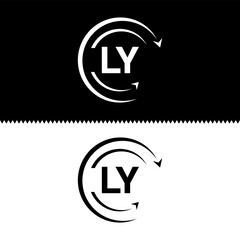 LY letter  logo minimal unique and simple logo design, LY creative modern monogram logo style
