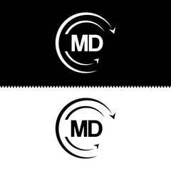 MD letter  logo minimal unique and simple logo design, MD creative modern monogram logo style