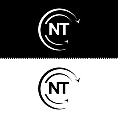 NT letter  logo minimal unique and simple logo design, NT creative modern monogram logo style
