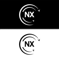 NX letter  logo minimal unique and simple logo design, NX creative modern monogram logo style
