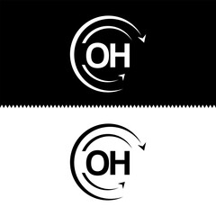 OH letter  logo minimal unique and simple logo design, OH creative modern monogram logo style