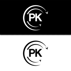 PK letter  logo minimal unique and simple logo design, PK creative modern monogram logo style
