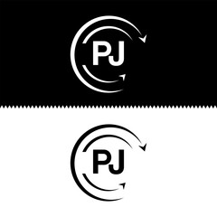 PJ letter  logo minimal unique and simple logo design, PJ creative modern monogram logo style
