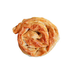 Homemade rose pastry on a white background.