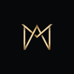 Letter MA or AM in Spider Web Luxury Logo