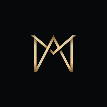 Letter MA or AM in Spider Web Luxury Logo
