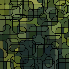 abstract vector stained-glass mosaic background - dark green
