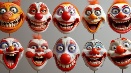 an image of fictional clowns created by artificial intelligence