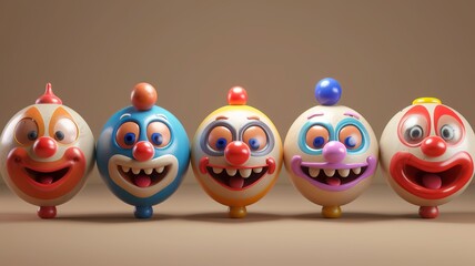 an image of fictional clowns created by artificial intelligence