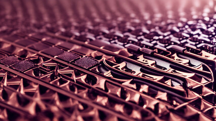 Beautiful decorative metallic background in copper garnet color with reflections.