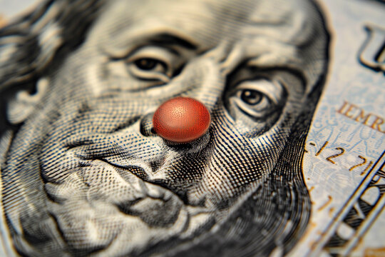 Red Ball on Pile of Money