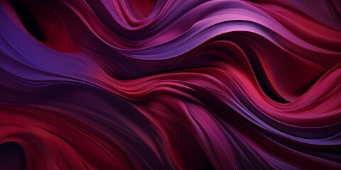 Obraz premium Crimson red and deep purple 3D waves swirling in an intense and dramatic motion.