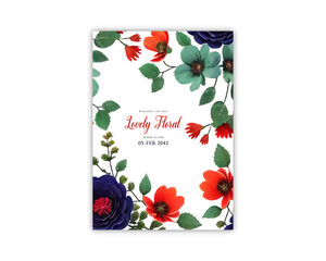 floral wedding invitation background beautiful floral elegant flowers vector template 