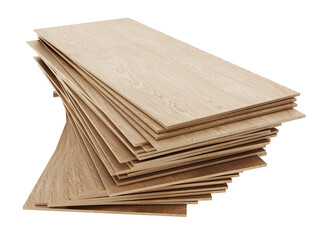Wood planks isolated on transparent background. 3D illustration