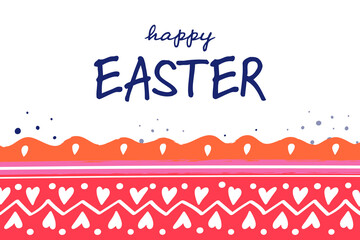 Colourful Easter background. Concept of a greeting card with painted decoration. Vector illustration