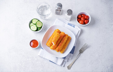 Fried Crab sticks in crumbs