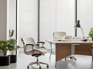 Spacious office with frontal view