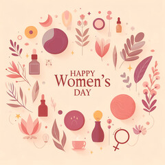 Happy women's day celebration banner background
